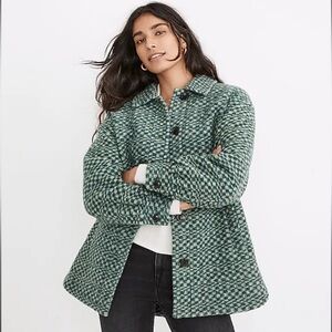 Madewell Belrose Textured Jacquard Shirt-Jacket Sz S